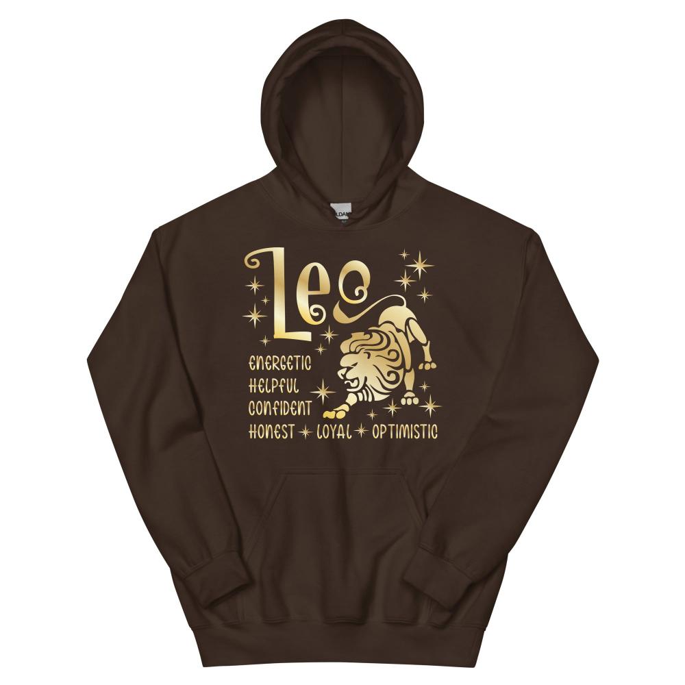 Leo Zodiac Positive Traits Hoodie - Dark Chocolate Color - https://ascensionemporium.net